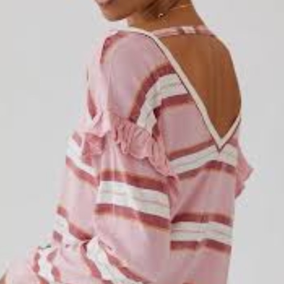 NWT Anthropologie Pilcro Ruffled Open Back Top - Picture 2 of 16